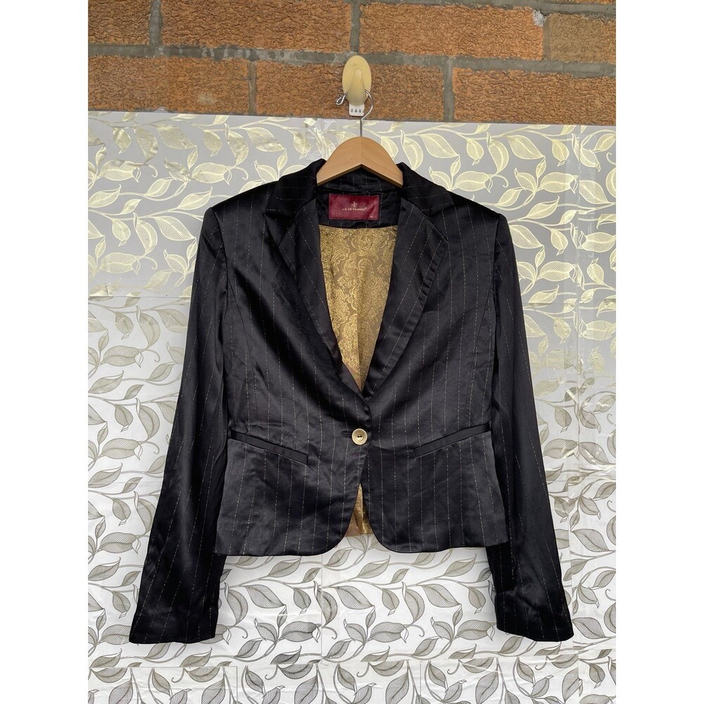 Jus de Pommes Gold Thread Satin Statement Blazer Gothic Romance Jacket 40/S